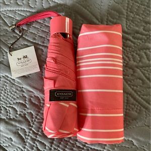 Coach. Mini striped umbrella. NWT